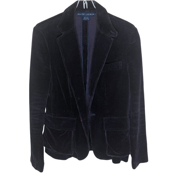 Vintage Ralph Lauren Corduroy Blazer, Navy, sz 4 - Picture 3 of 5